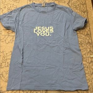 Light Blue Jesus Loves You Shirt